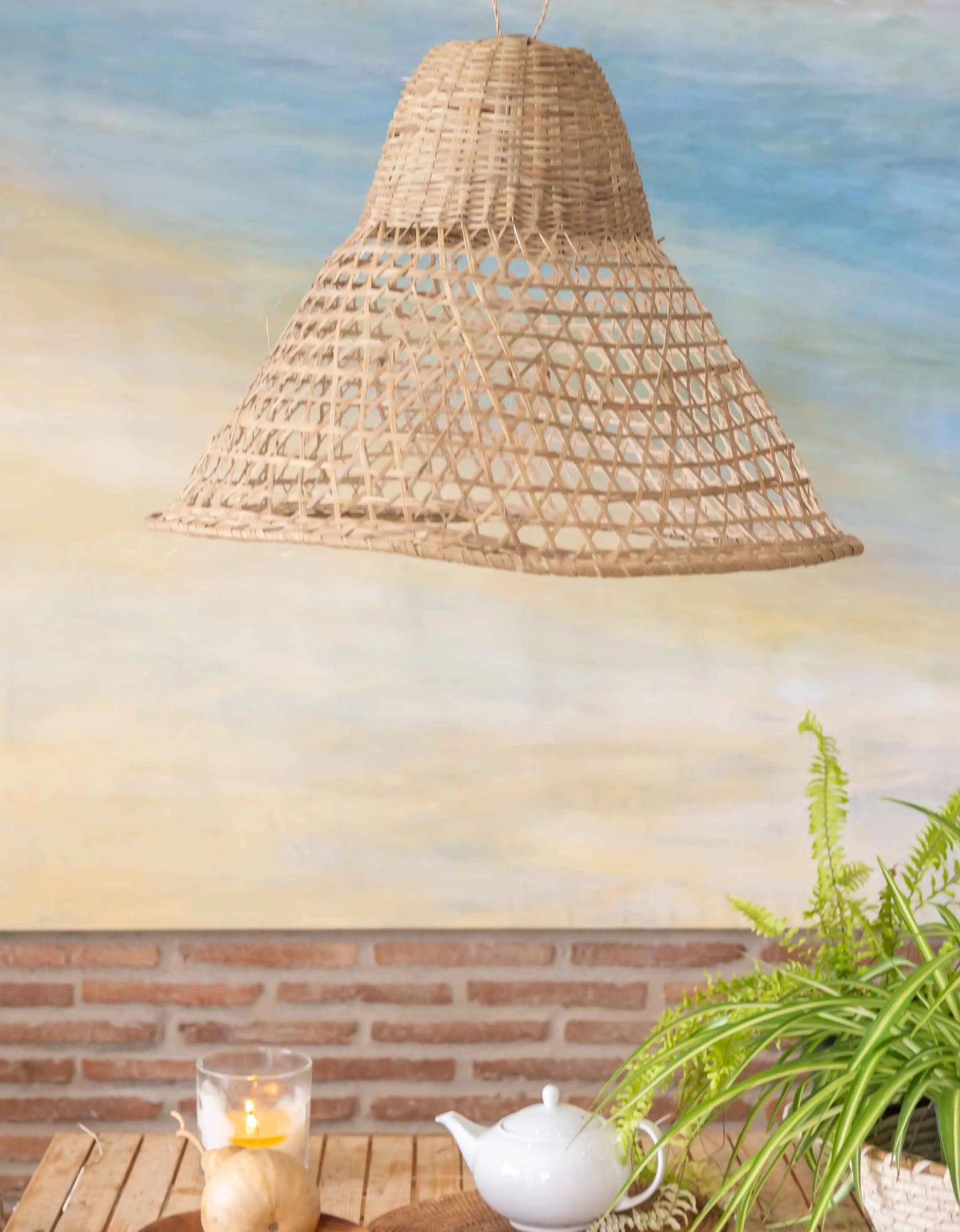 BELL-SHAPED RATTAN LAMP Casa Opeia
