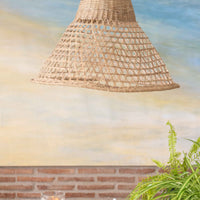 LAMPARA DE MIMBRE ESTILO CAMPANA